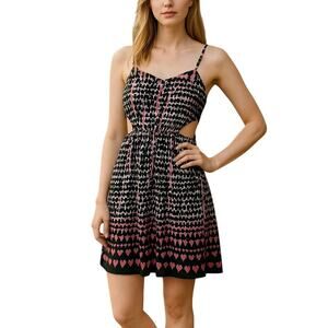 2/$15 American Eagle Cutout Mini Dress Pink Black Ombre Sleeveless Size 0